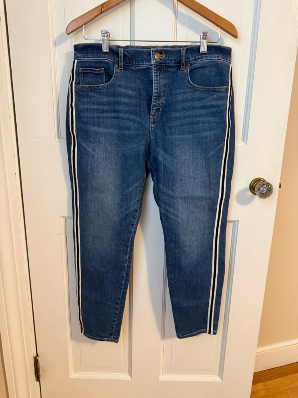 LOFT Blue Denim Jeans with Side Stripe